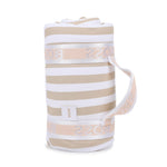 Boss Kids Coperta Beige/Bianco a Strisce per Neonati