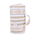 Boss Kids Coperta Beige/Bianco a Strisce per Neonati