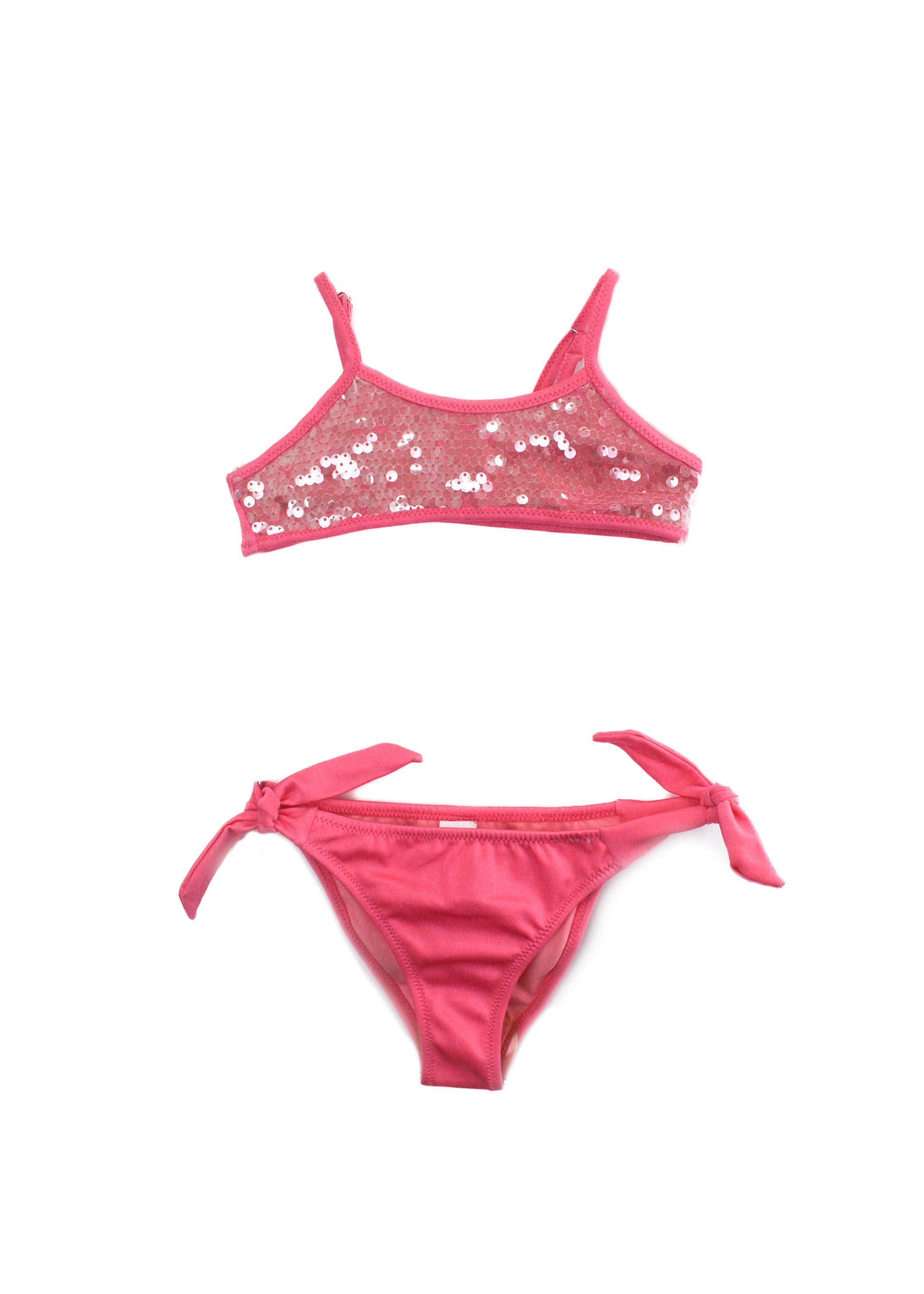 4Giveness Shine Glam Pink Bandeau Bikini Set for Girls