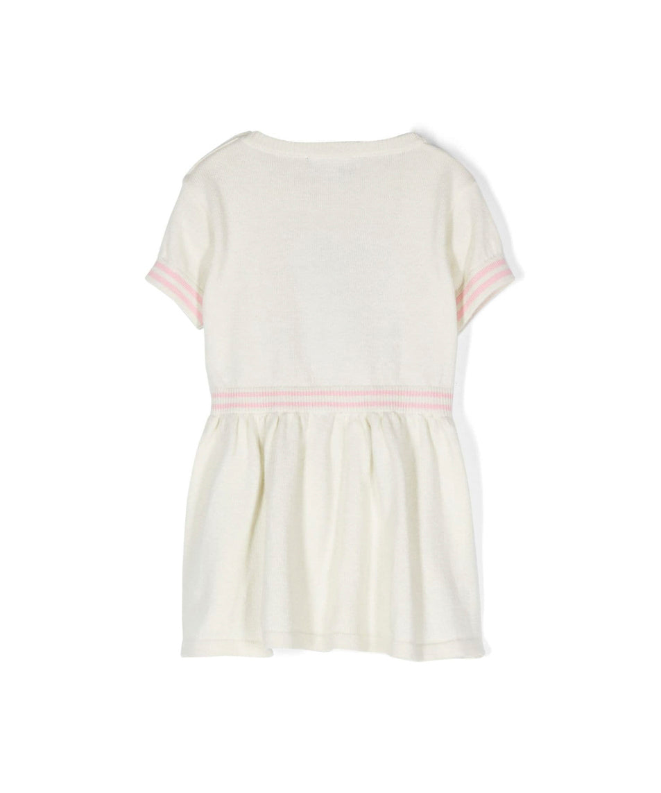 Moschino Kids Abito Panna con Teddy Bear per Neonate (retro)