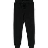 Moschino Kids Pantaloni Neri in Tuta con Ricamo per Bambini