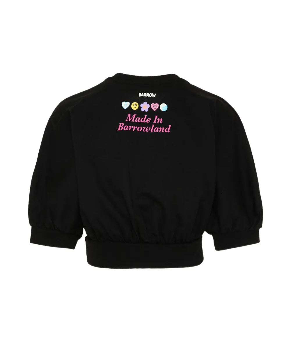 Barrow Kids T-Shirt Nero con Toppe per Bambine