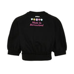 Barrow Kids T-Shirt Nero con Toppe per Bambine