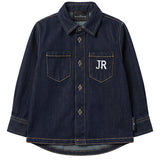 John Richmond Kids Camicia in Denim con Logo e Patch sul Retro per Neonati
