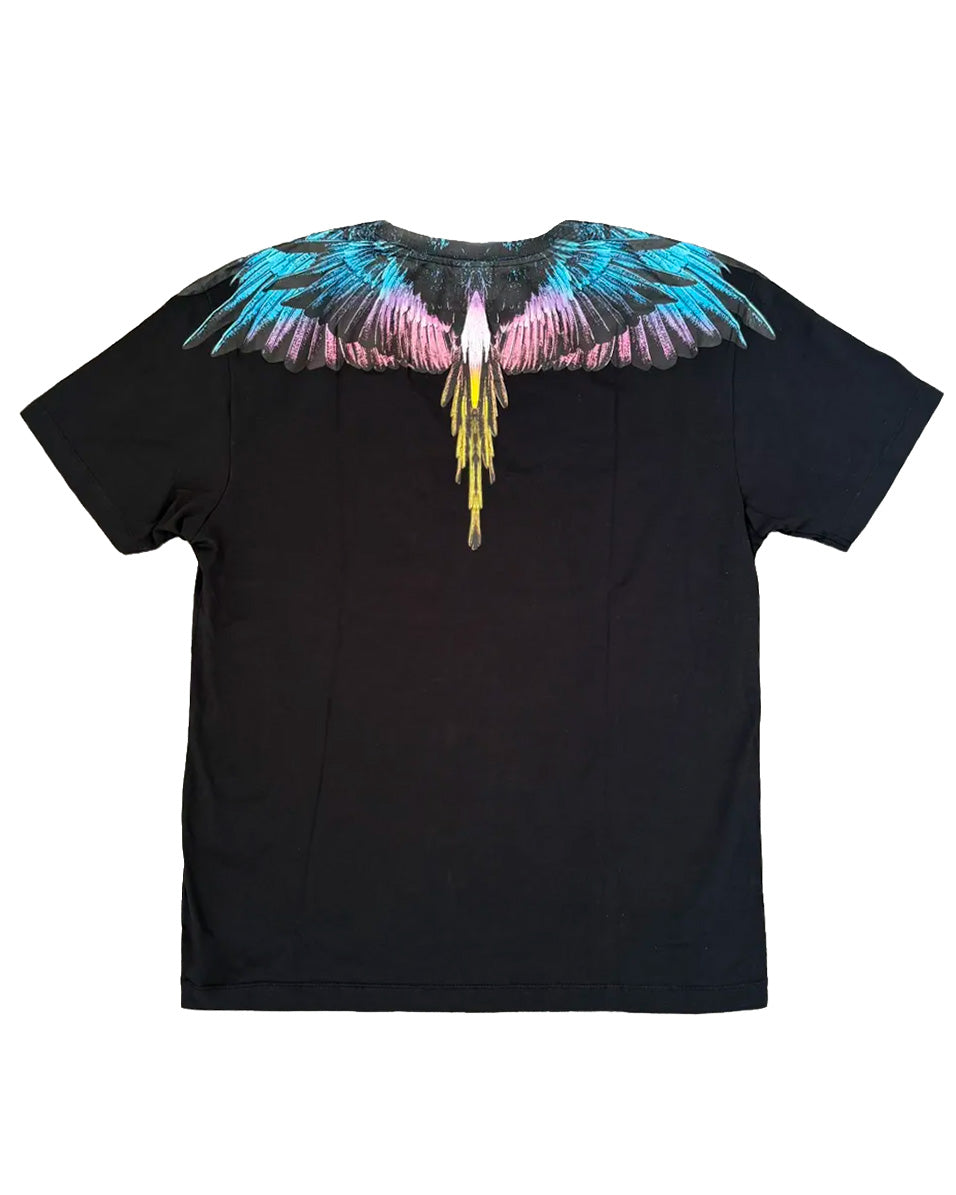 Marcelo Burlon County of Milan Kids T-Shirt Nero con Stampa per Bambini