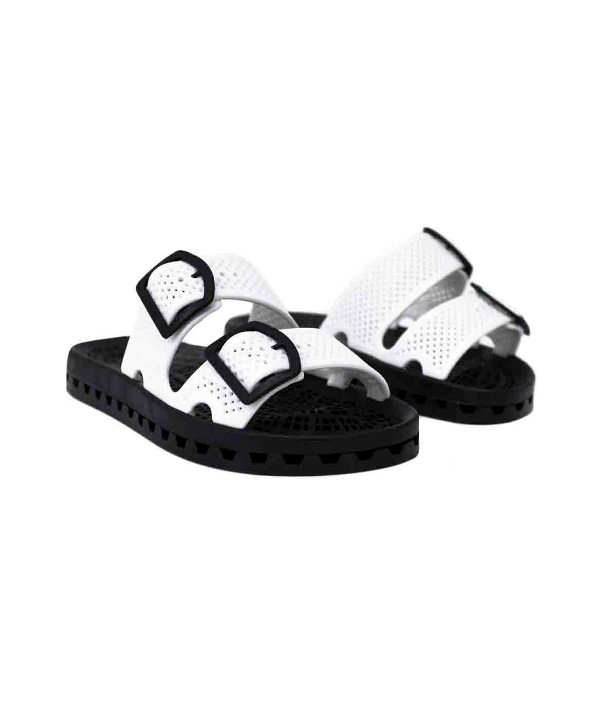Sensi Kids Urban Sandalo Bianco Doppia Fascia per Bambine (fronte)