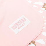 Moschino Kids Coperta Double-Face Rosa con Fantasia Logo per Neonata