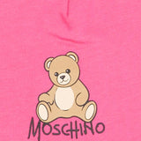 Moschino Kids Cappello Fuxia con Stampa Logo Tedddy per Neonate