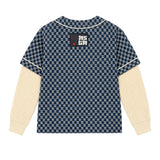 MSGM Kids Camicia a Quadri in Denim Doppia Manica per Bambini