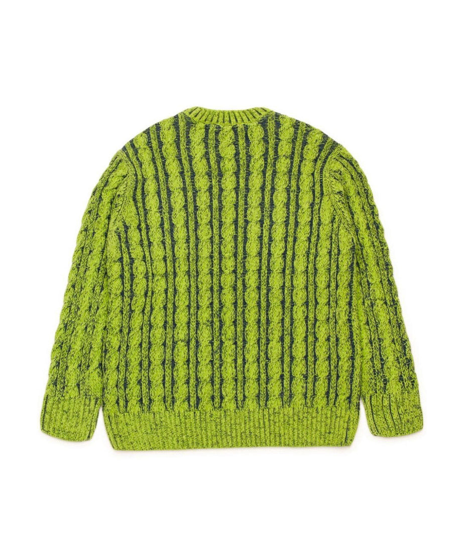 Diesel Kids Maglione Intrecciato Verde per Bambini (retro)