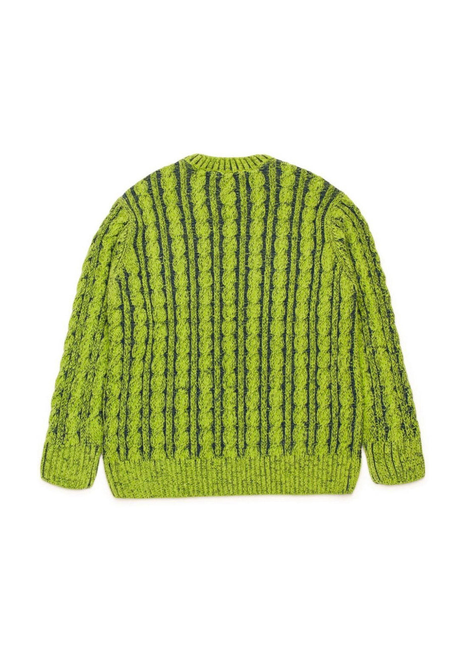 Diesel Kids Maglione Intrecciato Verde per Bambini (retro)