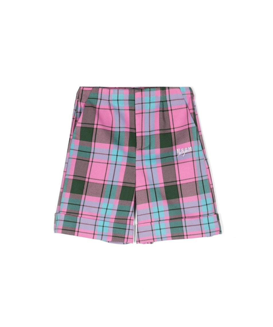 MSGM Kids Short Multicolor con Ricamo per Bambine