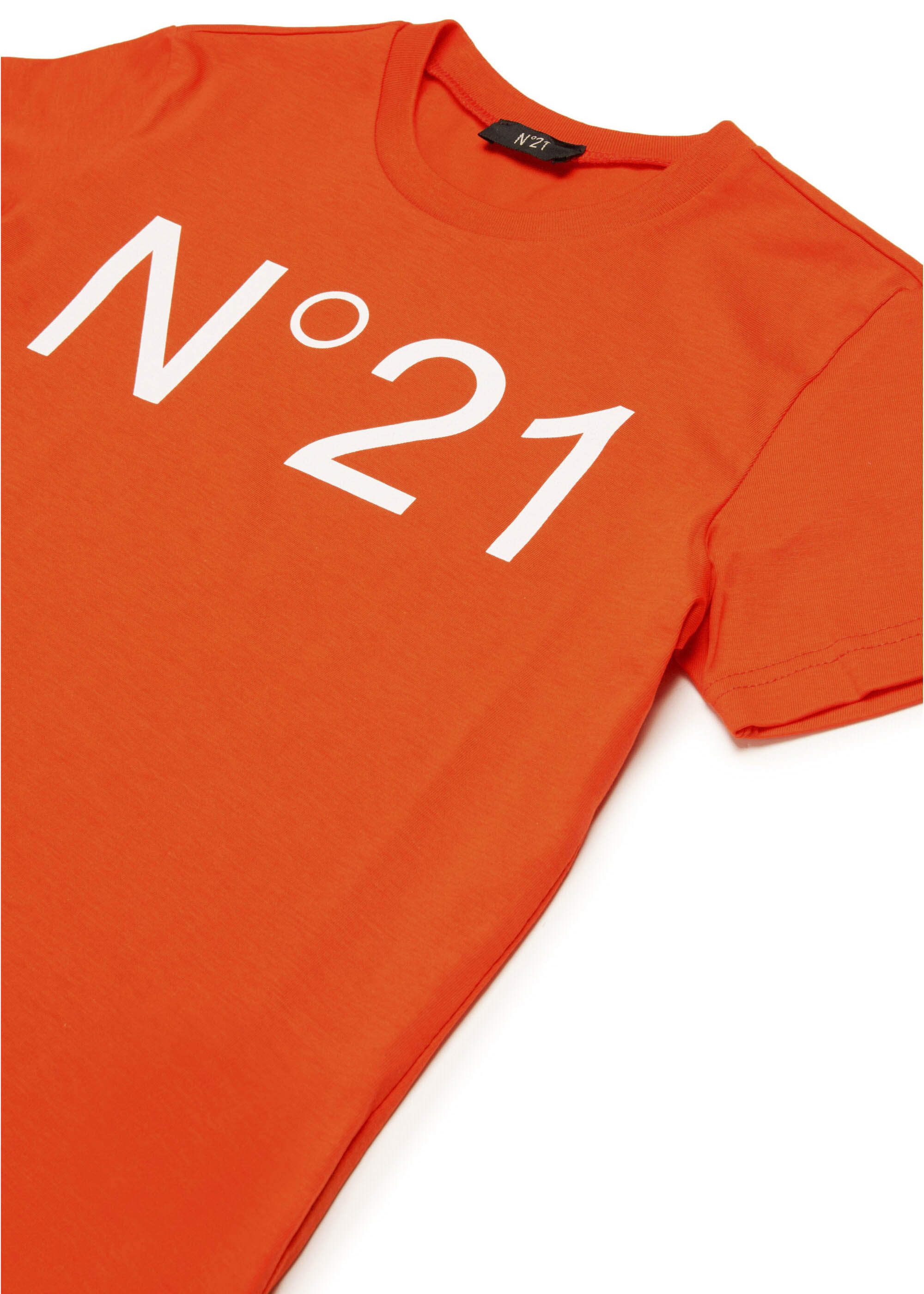 N°21 Kids T-shirt Arancione con Stampa