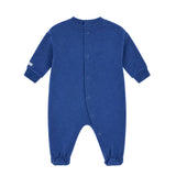 Moschino Kids Tutina Blu Navy con Tasca Teddy per Neonati