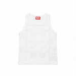 Diesel Kids Canotta con Strass Logo in Negativo per Bambini