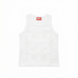 Diesel Kids Canotta con Strass Logo in Negativo per Bambini