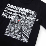 Dsquared2 Kids T-shirt Nera D2 Headquarter per Bambini