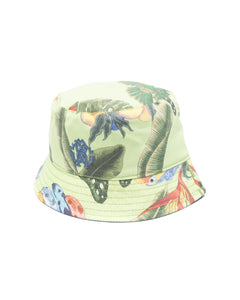 Roberto Cavalli Kids Cappello Bucket Lime con Fantasia per Bambini