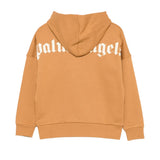 Palm Angels Kids Felpa con Cappuccio Marrone con Logo per Bambini