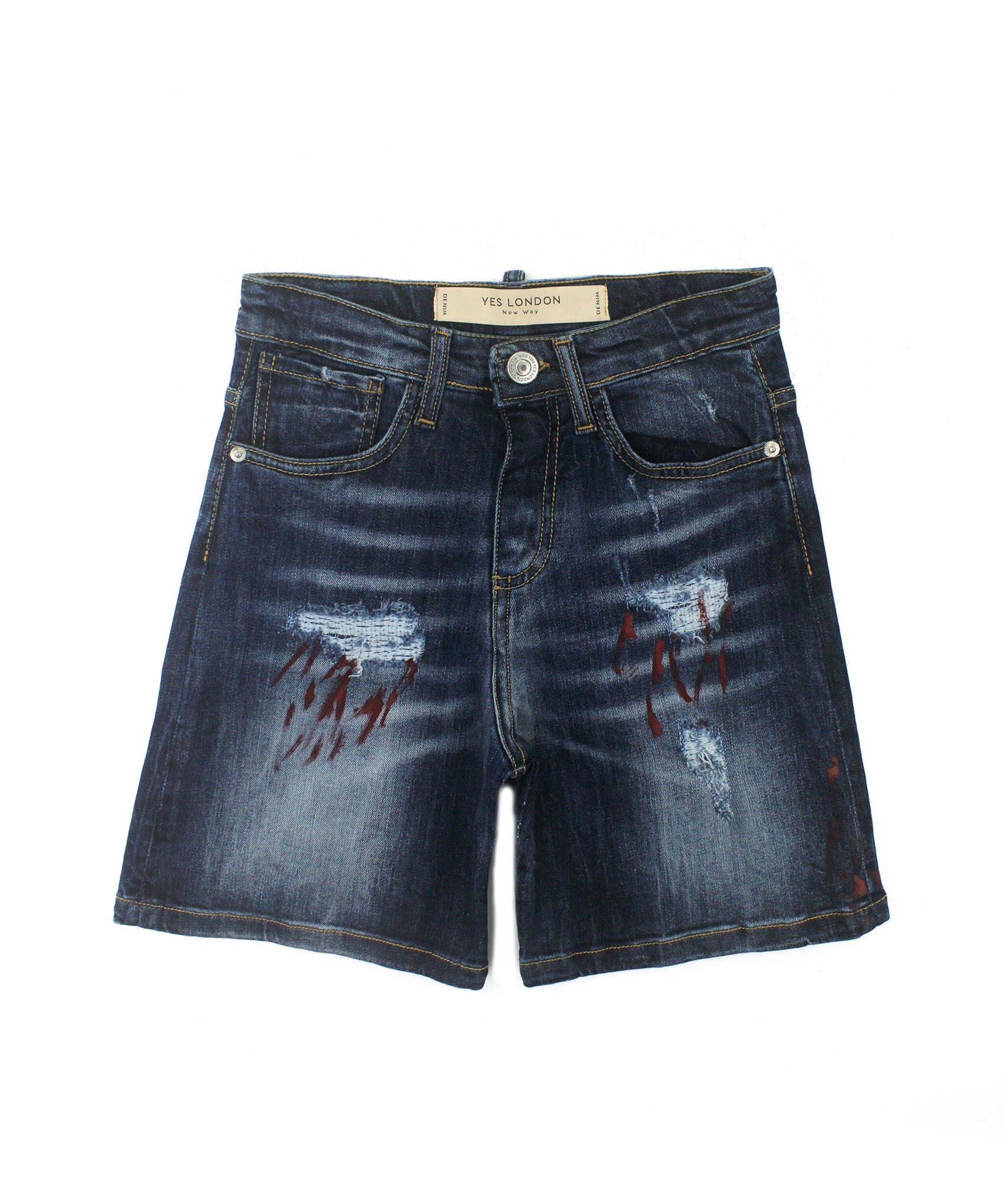 Yes London Bermuda Denim con Strappi per Bambini