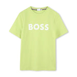 Boss Kids T-shirt Lime con Stampa per Bambini
