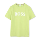 Boss Kids T-shirt Lime con Stampa per Bambini