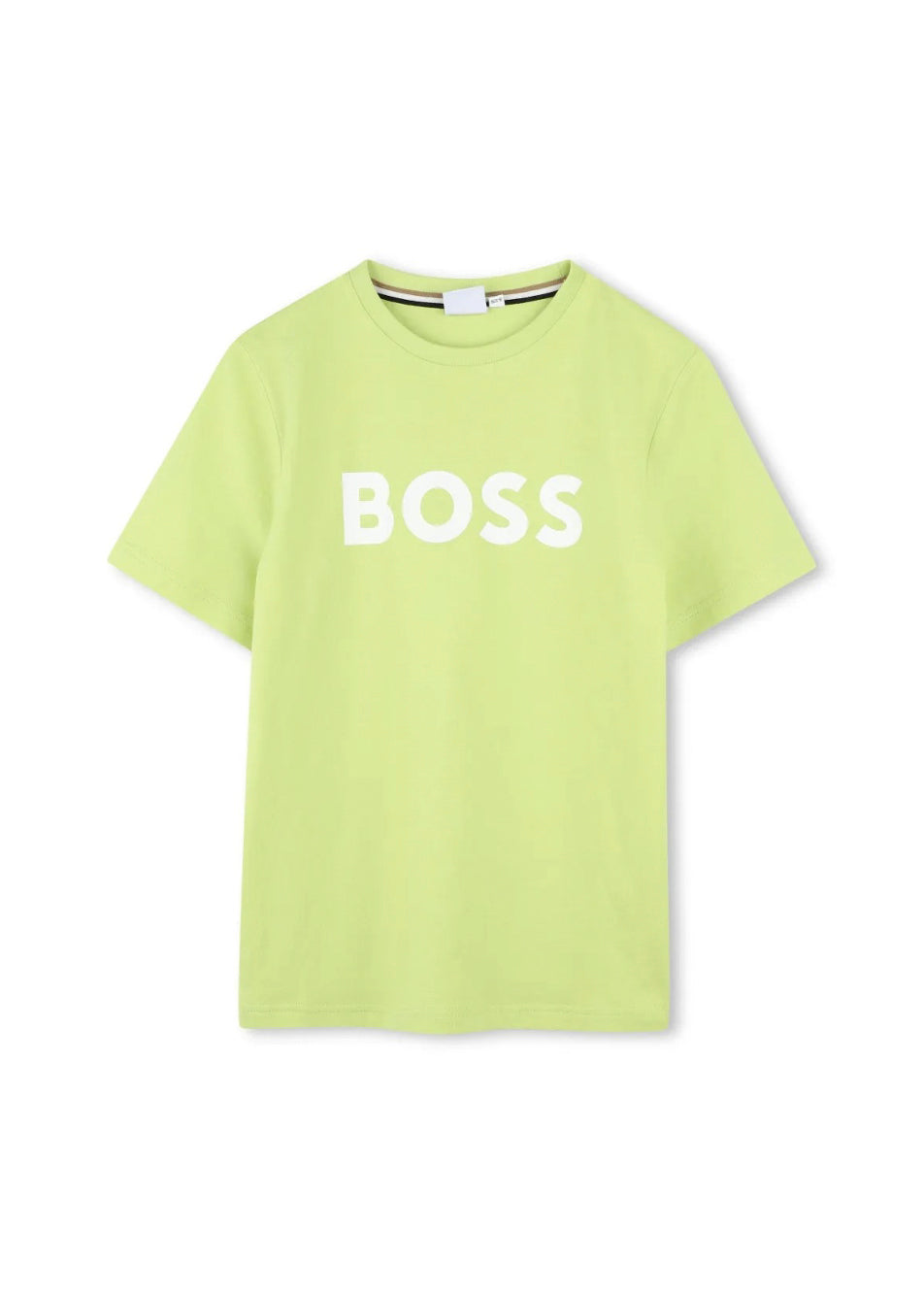 Boss Kids T-shirt Lime con Stampa per Bambini