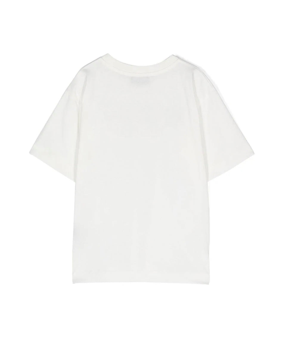 Moschino Kids T-Shirt Panna con Teddy Bear per Bambine (retro)