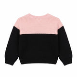 Elisabetta Franchi La Mia Bambina Maglioncino Marshmallow e Nero con Logo a Contrasto per Neonate