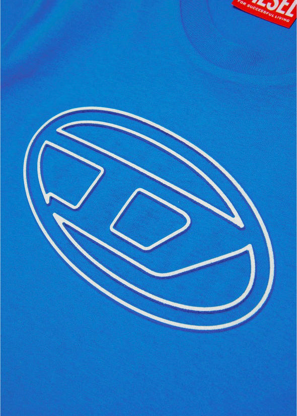 Diesel Kids T-shirt Blu con Logo Oval D per Bambini