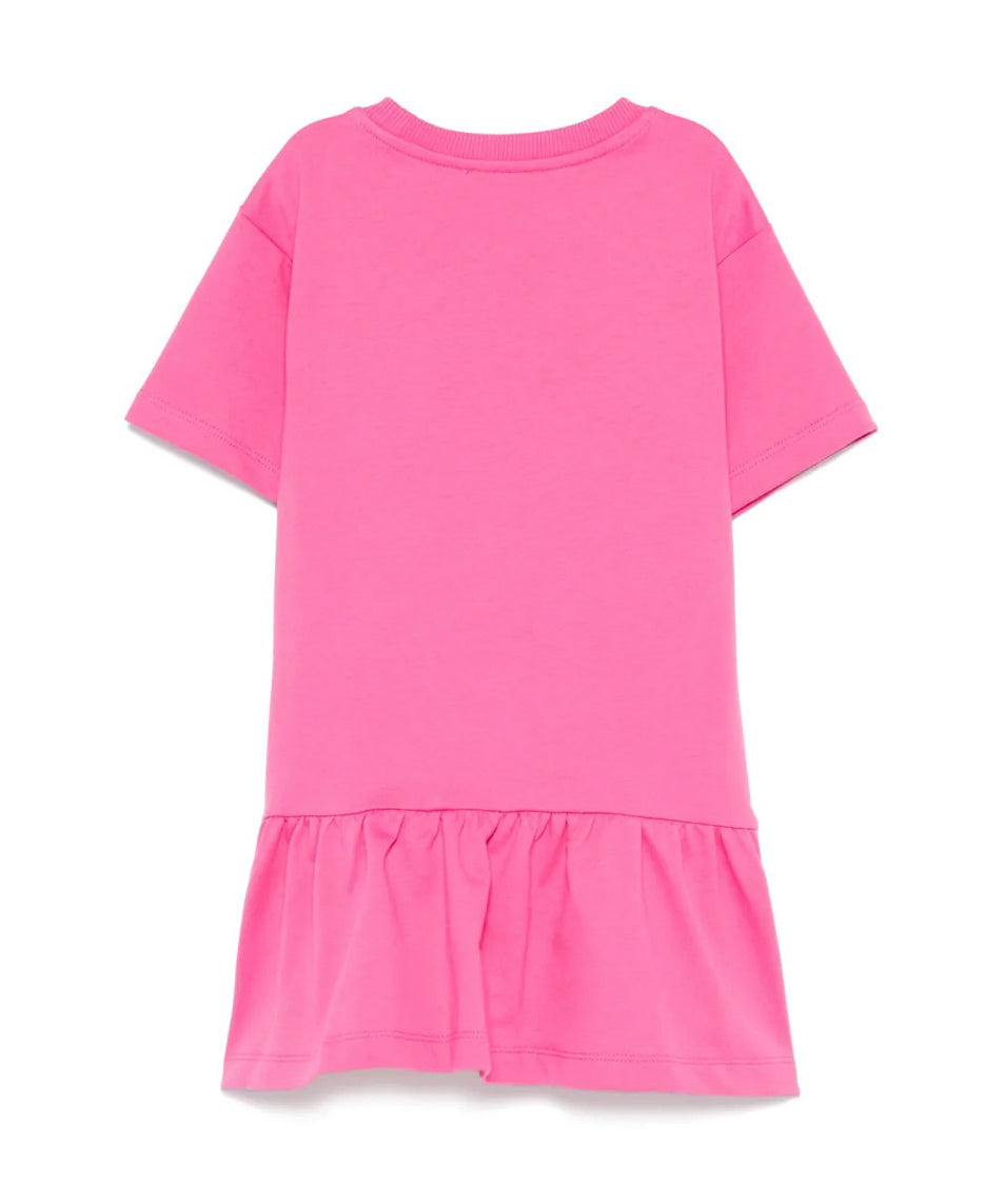 Moschino Kids Abito Fucsia con Stampa Toy per Bambine