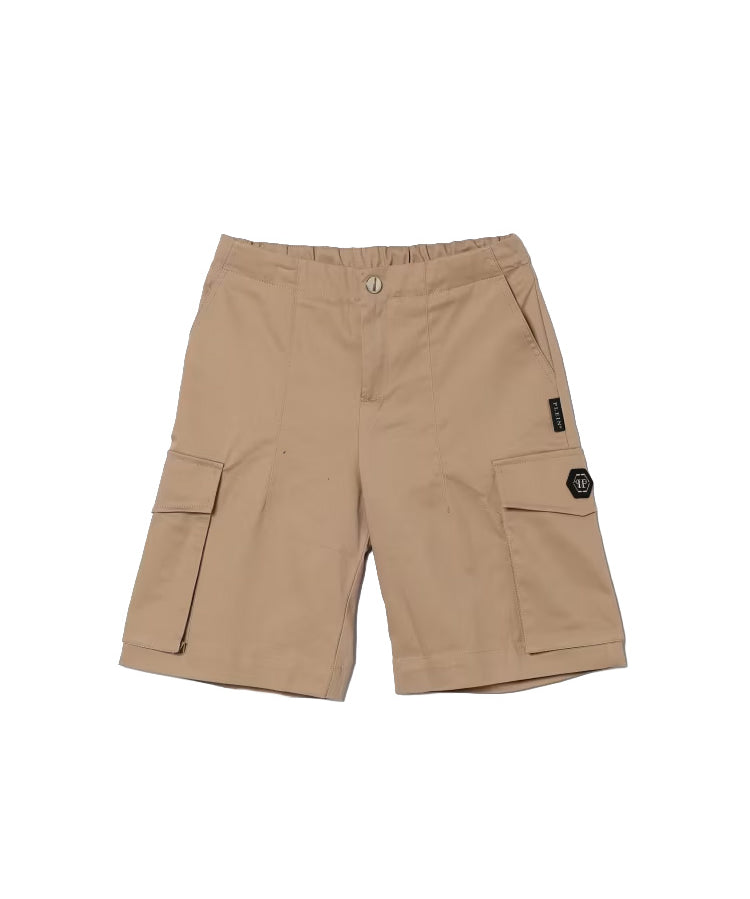 Philipp Plein Kids Short Cargo Beige per Bambini
