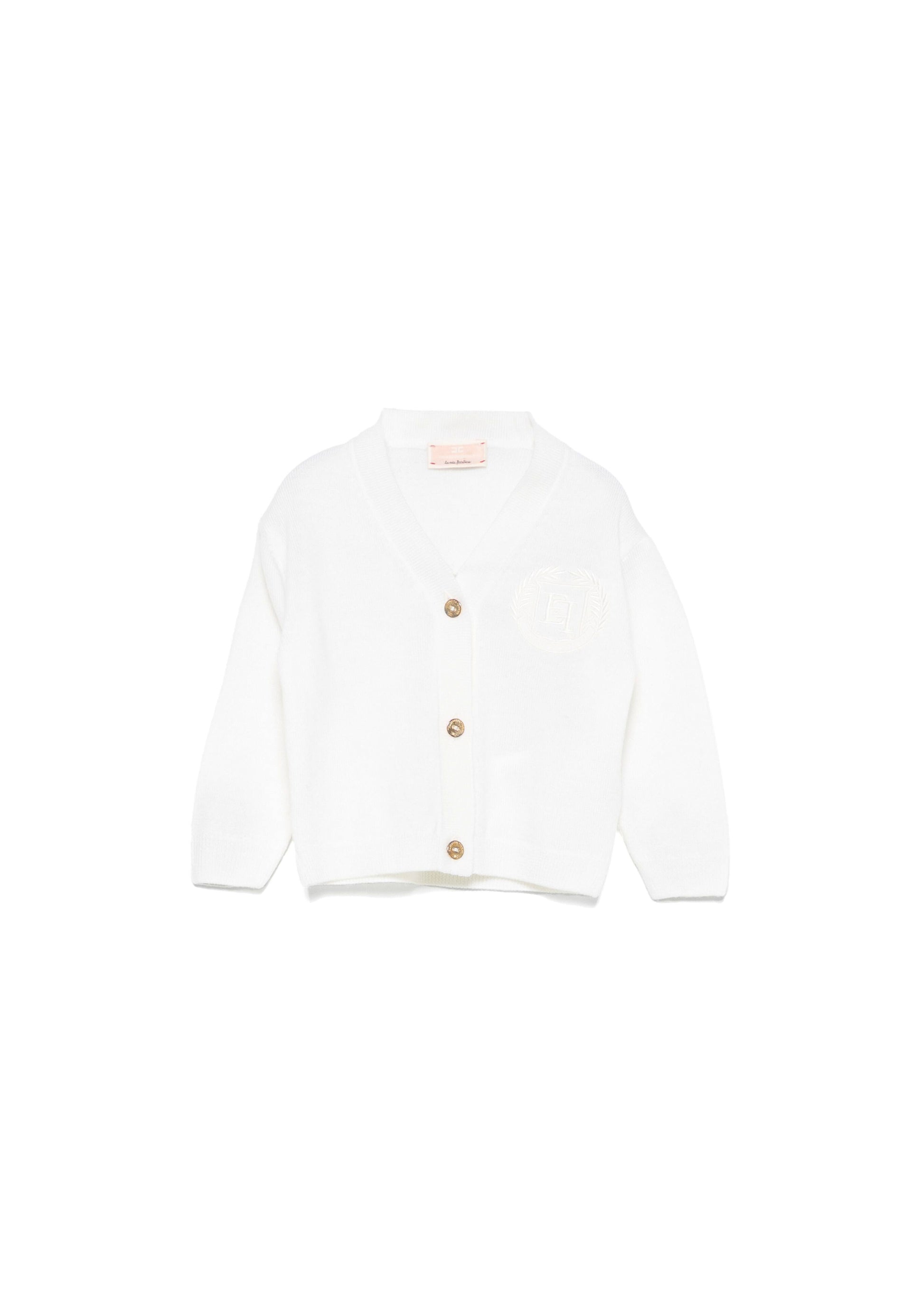 Elisabetta Franchi La Mia Bambina Cardigan Avorio per Neonate
