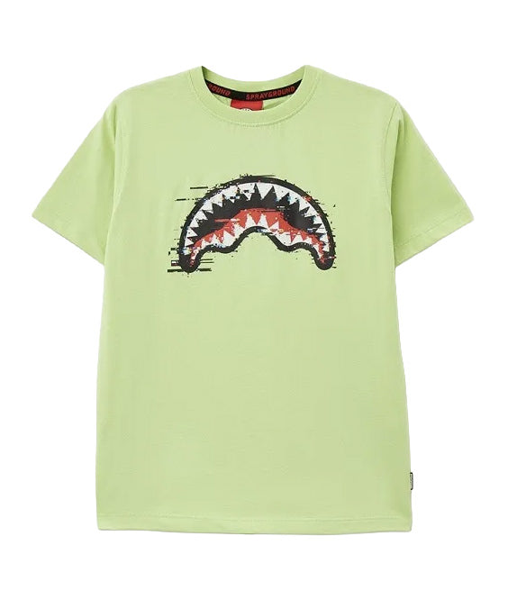 Sprayground Kids T-Shirt Verde Salvia con Stampa per Bambini