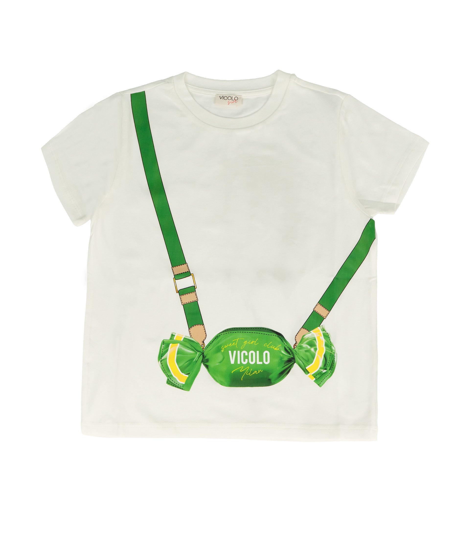 Vicolo Kids T-Shirt Off-White con Stampa per Bambine
