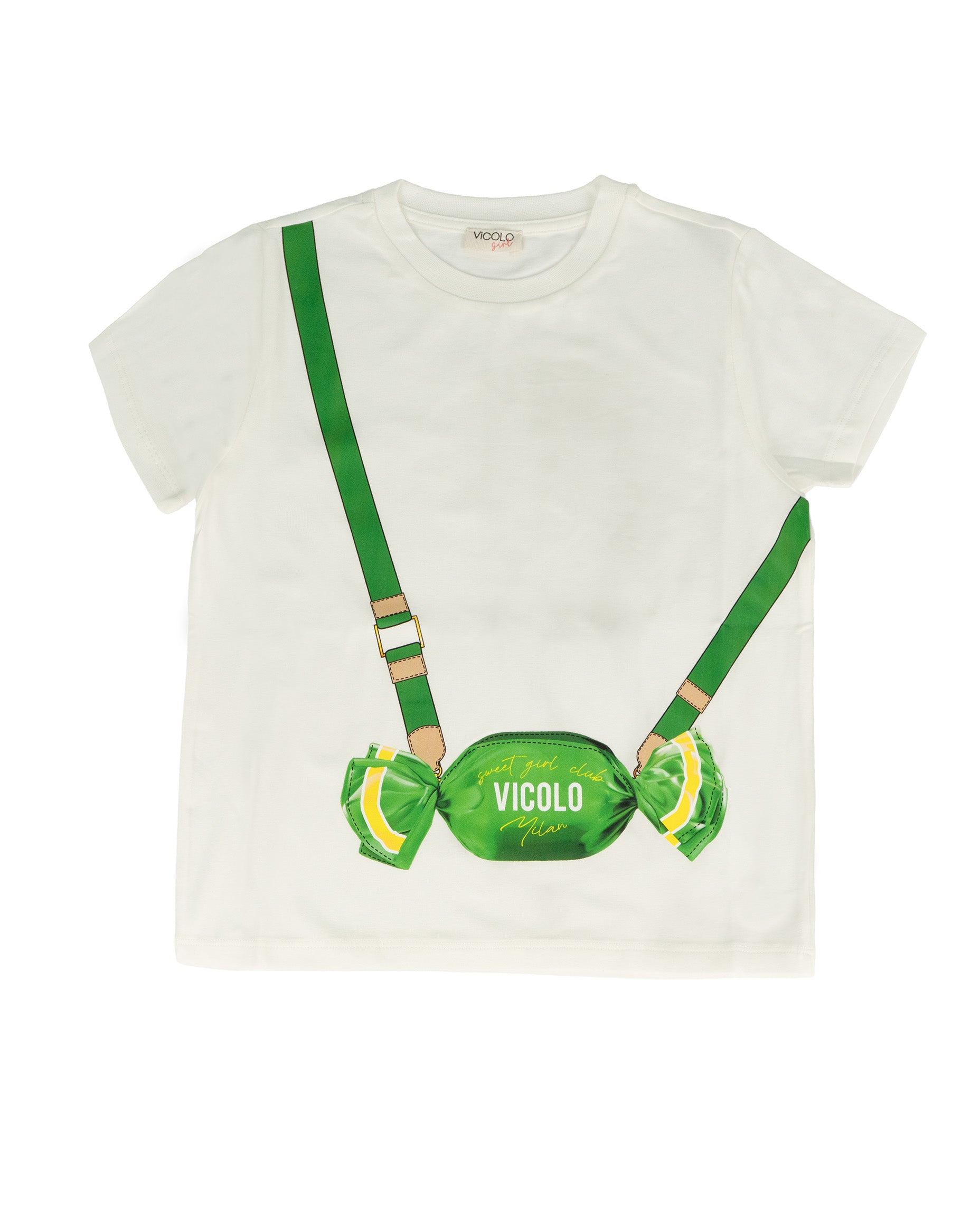 Vicolo Kids T-Shirt Off-White con Stampa per Bambine