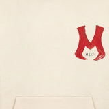 MSGM Kids Felpa Crema con Logo Rosso per Bambini