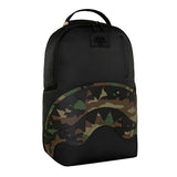 Sprayground Kids Zaino Nero in Nylon con Bocca di Squalo Camouflage e Logo per Bambini o Bambine