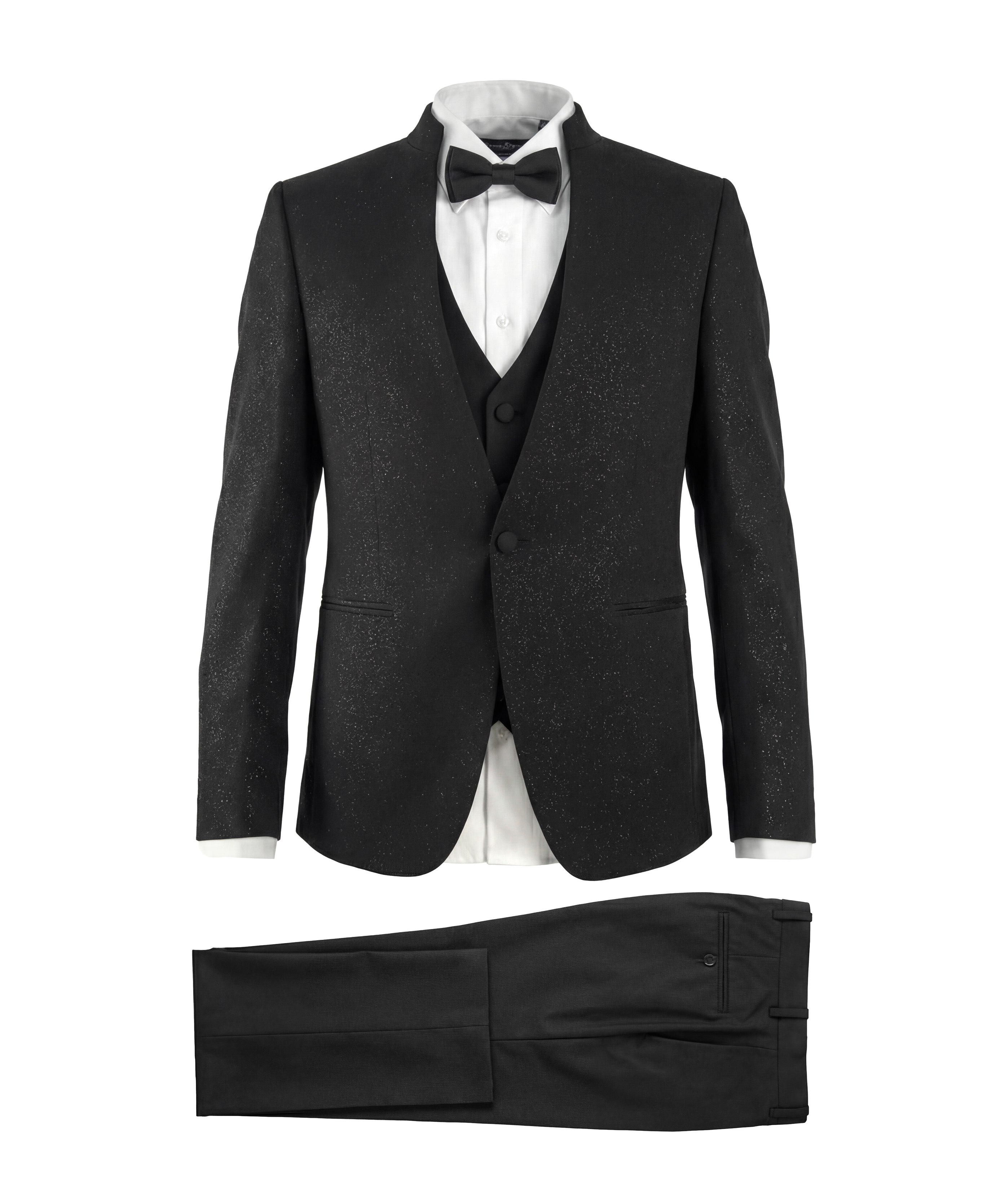 Alessandro Martinez Smoking Nero con Finitura Brillante per Bambini