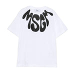 Msgm Kids T-Shirt Bianco con Stampa Nero Unisex