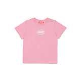 Diesel Kids T-shirt Rosa con Logo Oval D per Neonate