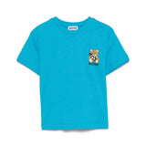 Moschino Kids T-shirt Azzurra con Stampa Toy per Bambini 