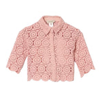 Twinset Kids Camicia Rosa in Pizzo per Bambine