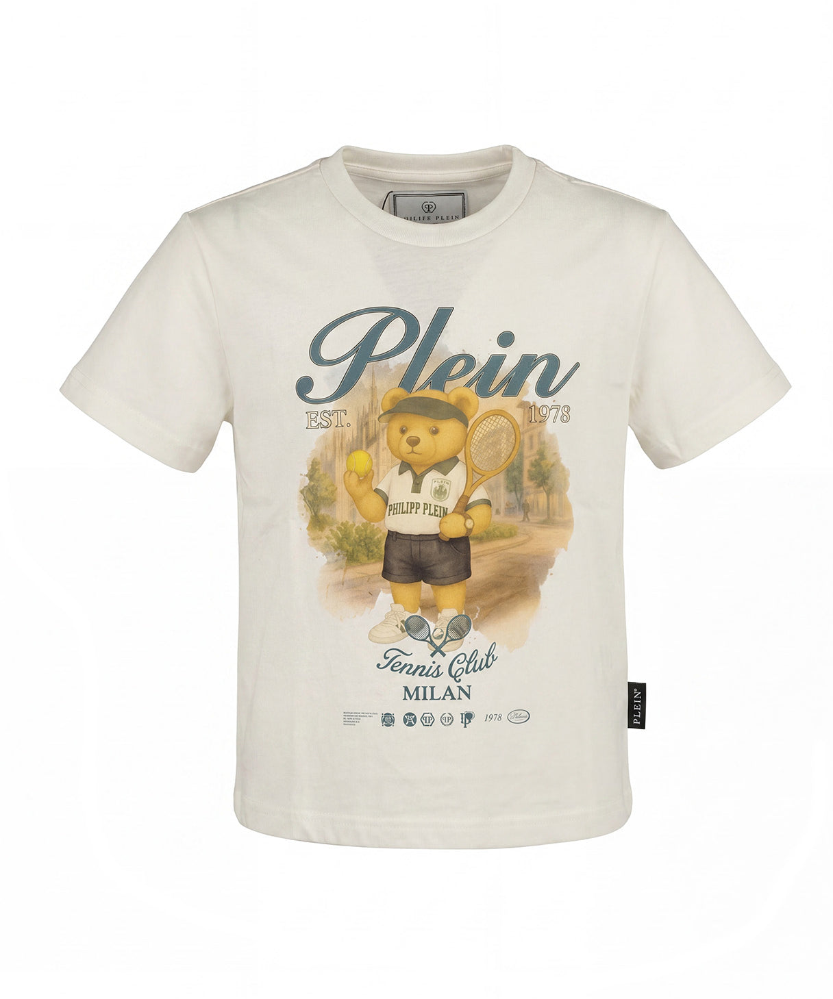 Philipp Plein Kids T-Shirt Bianco con Stampa per Bambini