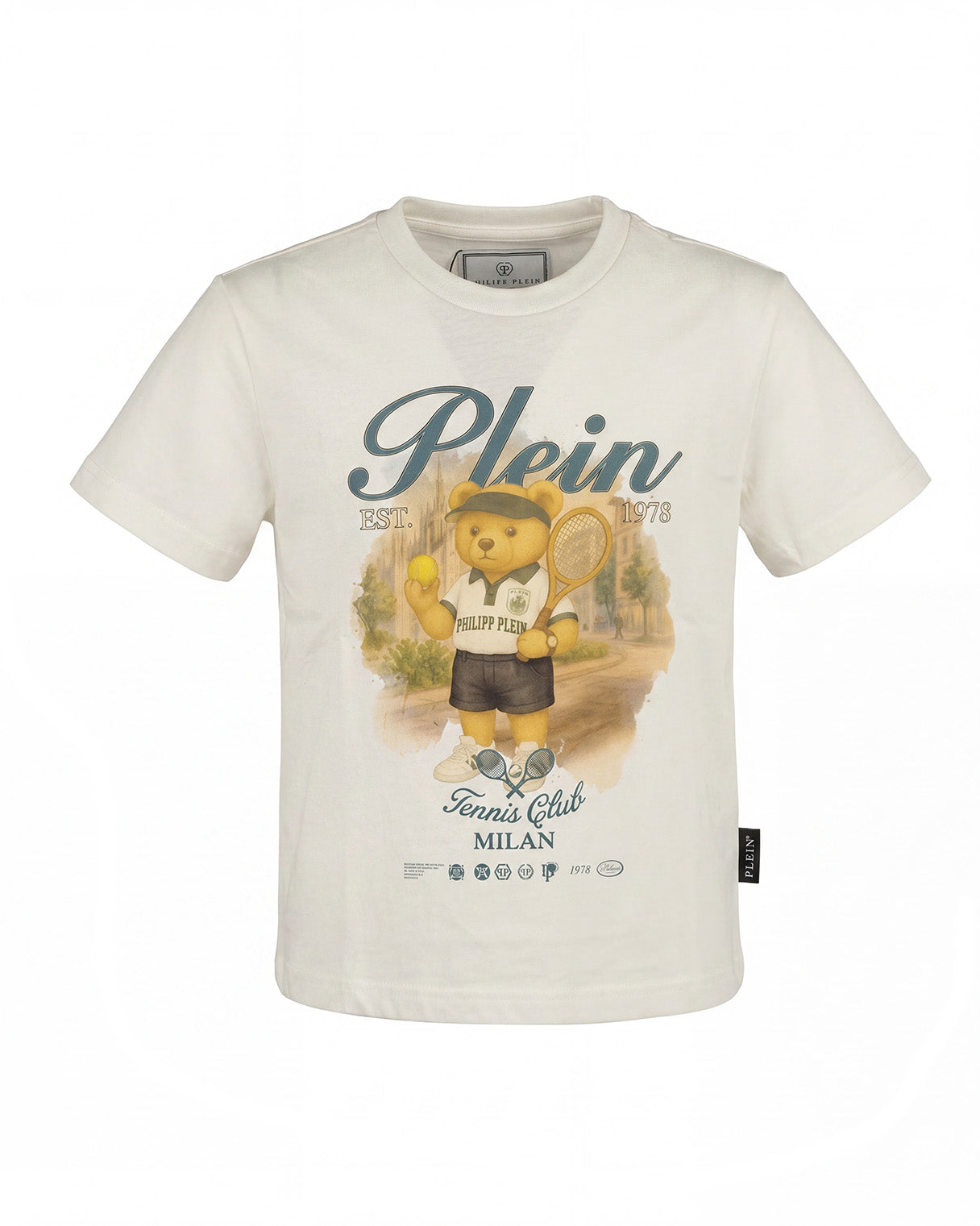 Philipp Plein Kids T-Shirt Bianco con Stampa per Bambini