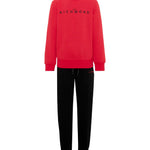 John Richmond Kids Tuta in Felpa Rossa e Nera con Logo Stampato per Bambini