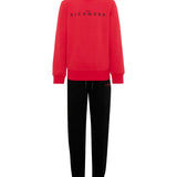 John Richmond Kids Tuta in Felpa Rossa e Nera con Logo Stampato per Bambini