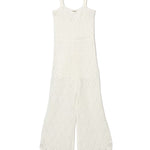 Twinset Kids Tuta Off-White in Pizzo per Bambine