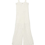 Twinset Kids Tuta Off-White in Pizzo per Bambine