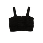 Twinset Kids Top Nero con Logo per Bambine